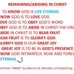 Remaining/Abiding In Christ